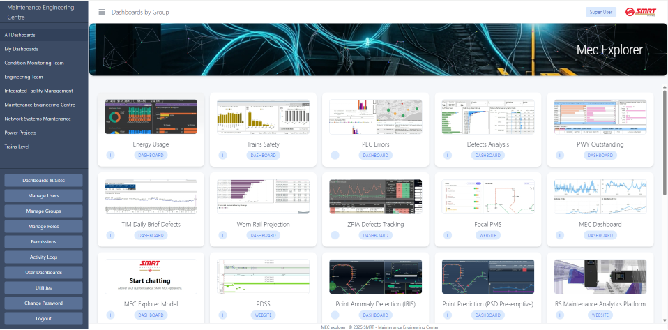 Screenshot of MEC Explorer - Enterprise Application Portal